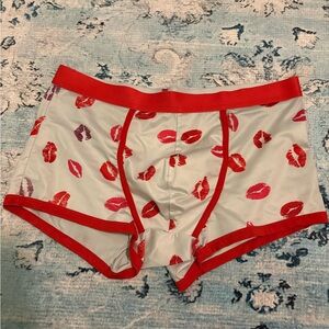 Red Kiss Print Men's Boxer Briefs